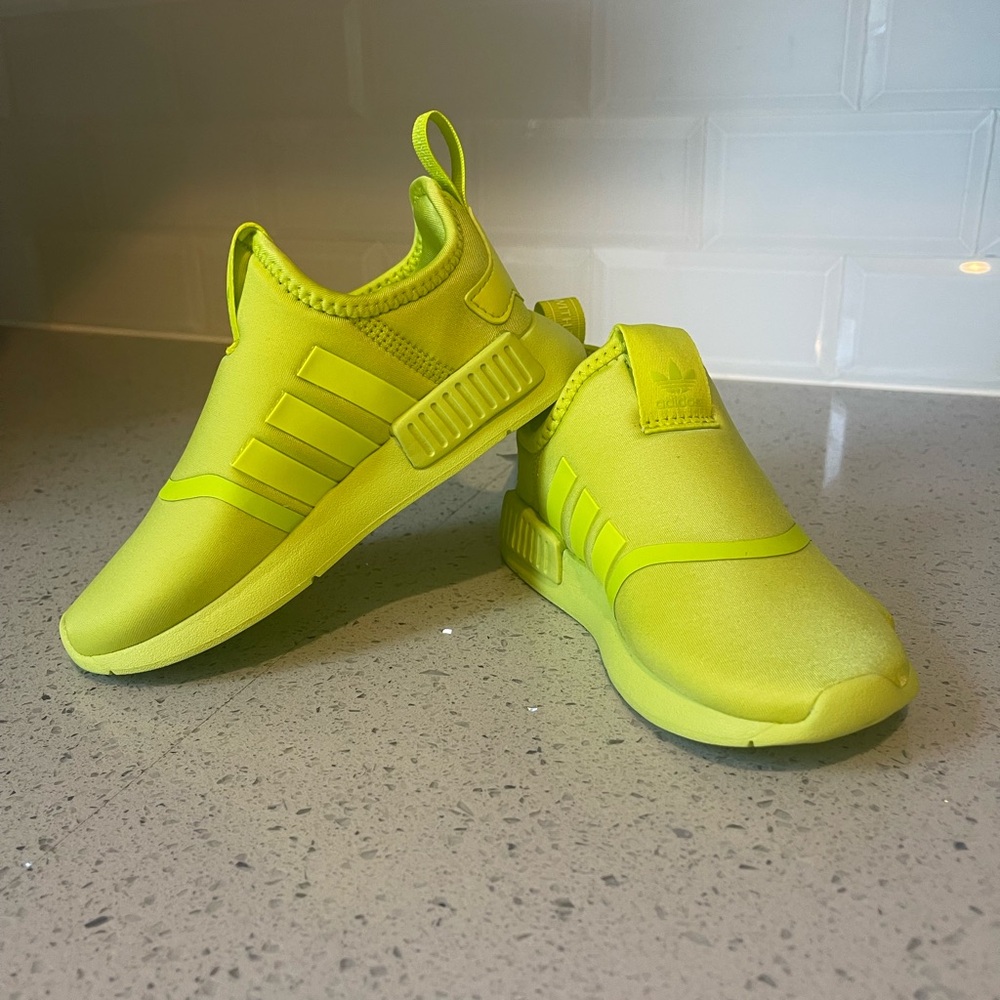 Adidas Green Slip-On Sneakers with Knitted Upper